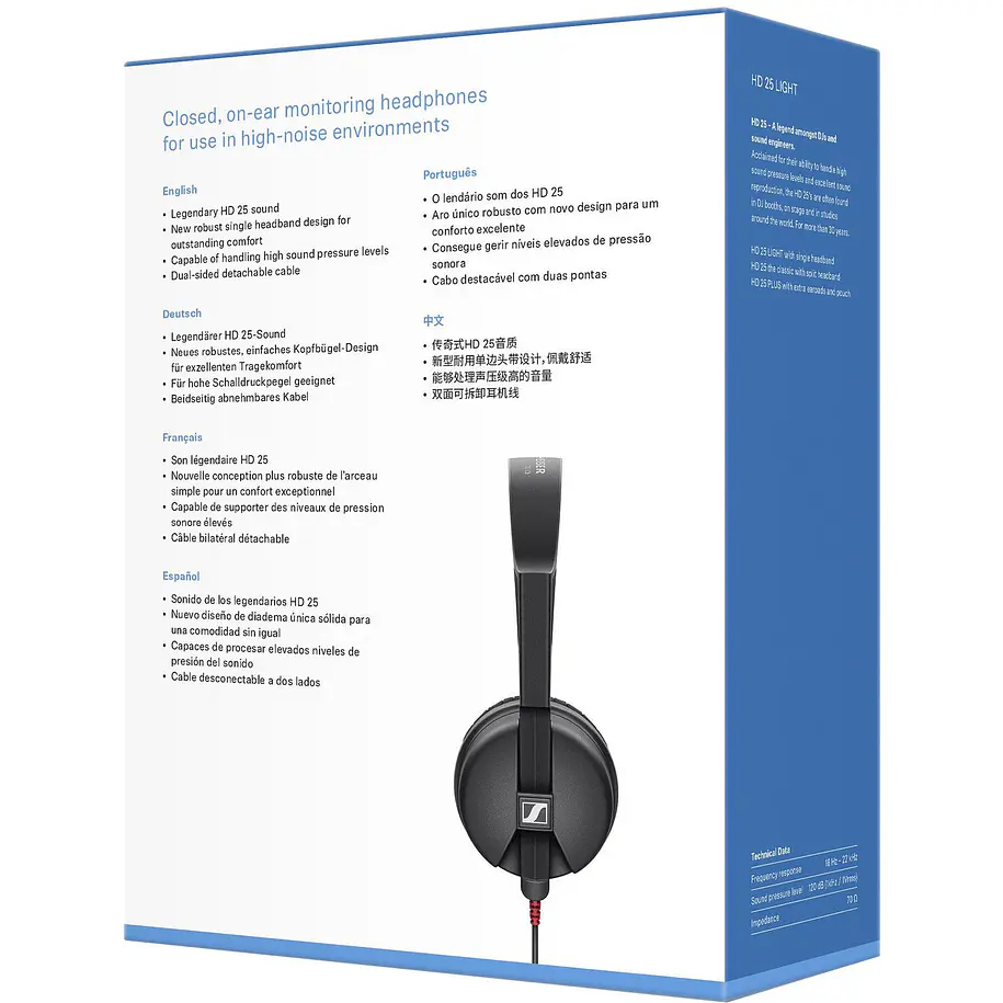 Sennheiser Audífonos de monitoreo HD25 LIGHT 9