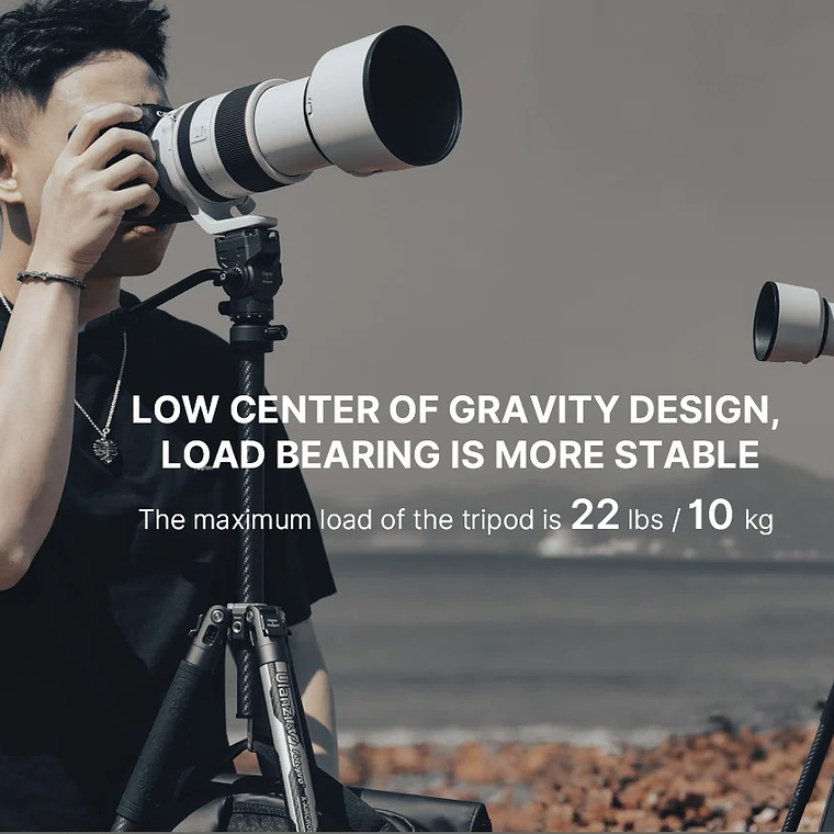 Ulanzi X-Aircross F38 Trípode Video Ideal Para Viajes UL-3318 de Fibra de Carbono 17