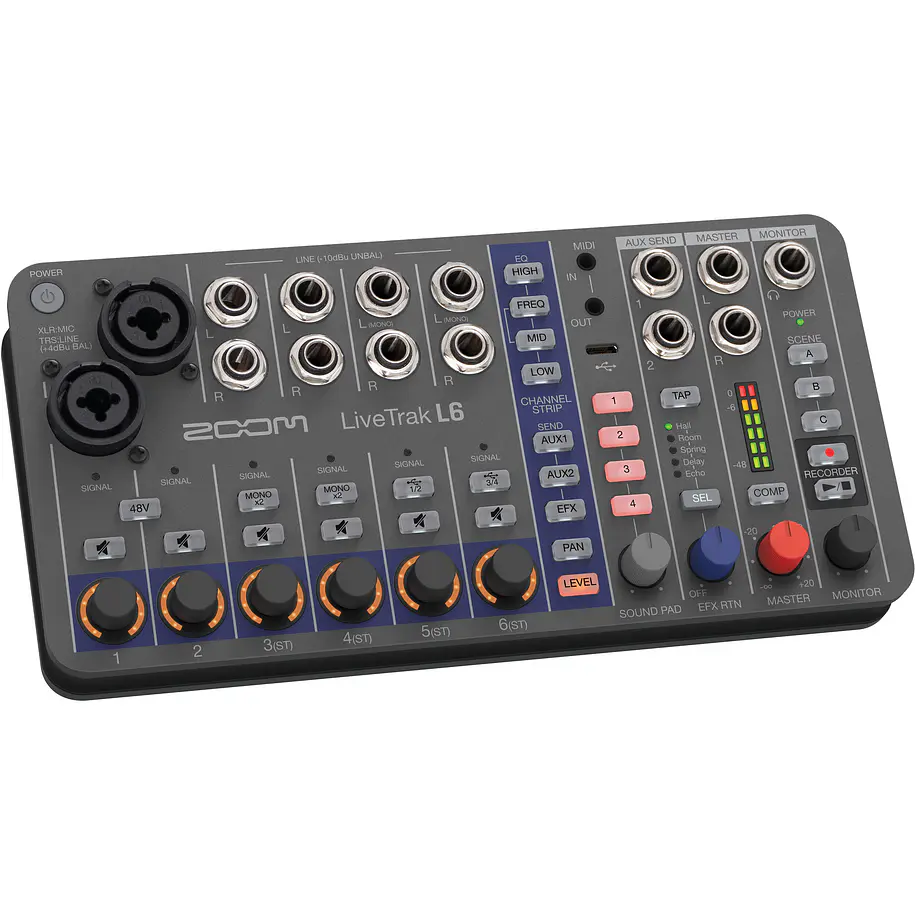 Zoom LiveTrak L-6 Mezclador Digital Portátil de 6 Canales y Grabadora Multipista  L6 2