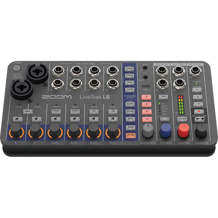 Zoom LiveTrak L-6 Mezclador Digital Portátil de 6 Canales y Grabadora Multipista  L6 3