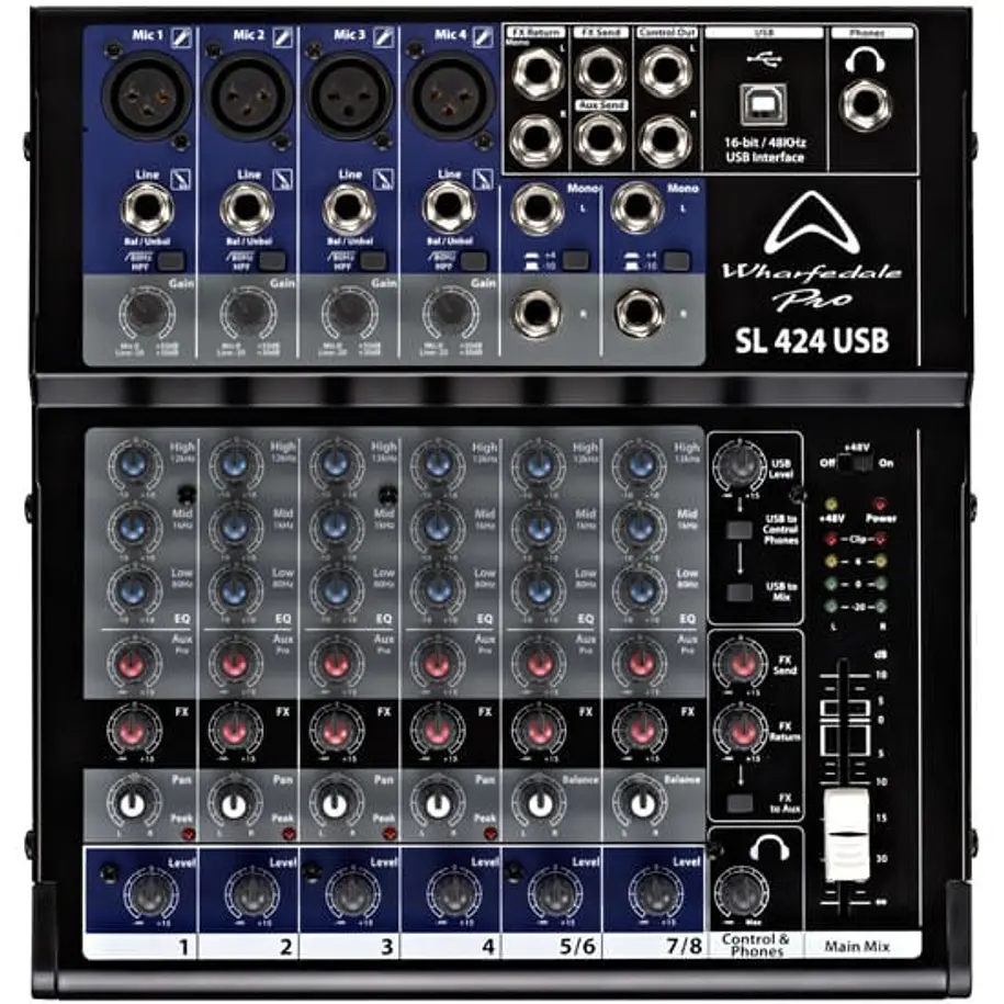 Wharfedale Sl 424 Usb Bk Mixer Analogo Wharfedale 1