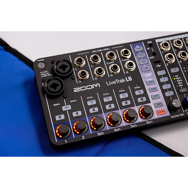 Zoom LiveTrak L-6 Mezclador Digital Portátil de 6 Canales y Grabadora Multipista  L6 12