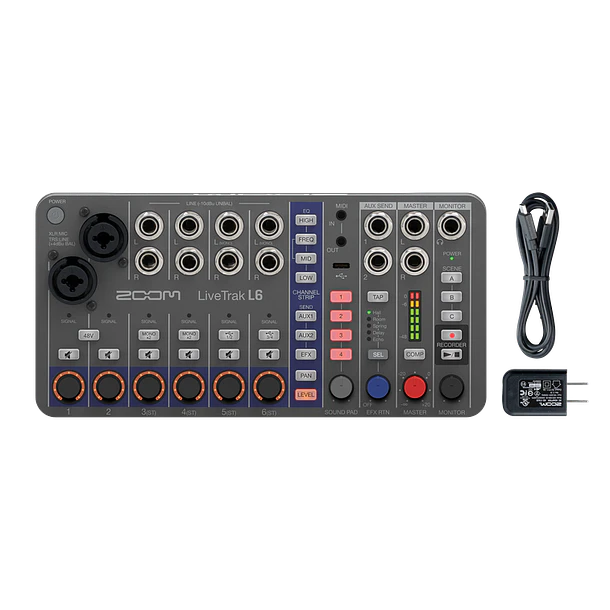 Zoom LiveTrak L-6 Mezclador Digital Portátil de 6 Canales y Grabadora Multipista  L6 17