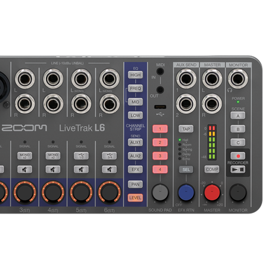 Zoom LiveTrak L-6 Mezclador Digital Portátil de 6 Canales y Grabadora Multipista  L6 17