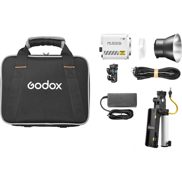 Godox ML60II BI Luz Led Bicolor 70W Con Empuñadura y Battery Grip AK-B01 26