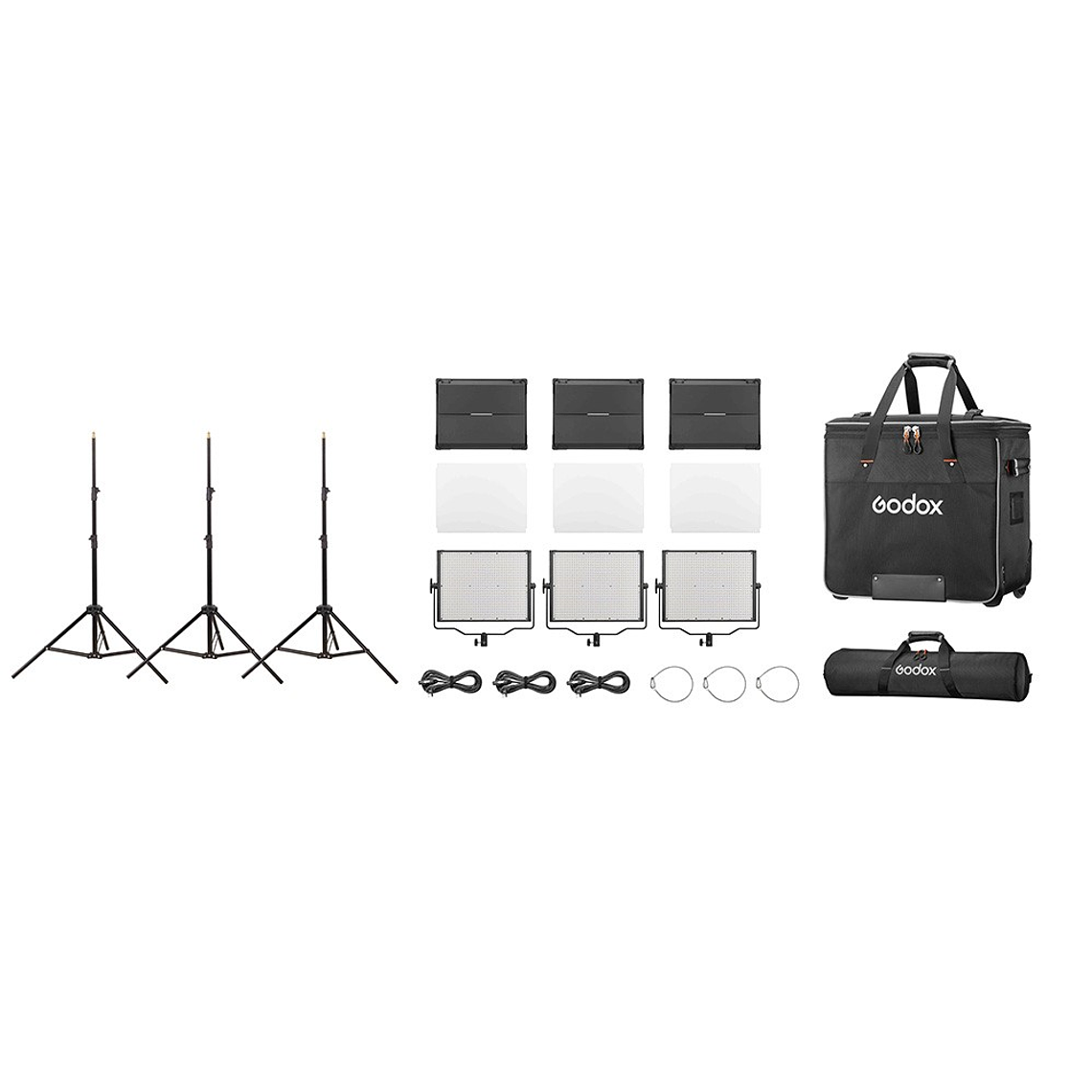 Godox P120Bi K2 Kit de 3 Luces Con Trípodes 1