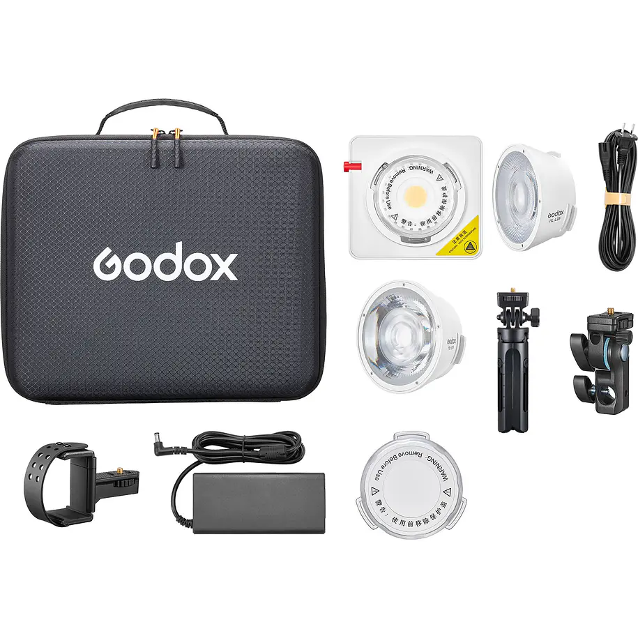Godox ML100Bi Bi-Color Kit1 Con Lentes de 15° y 36° y Soporte Para Power Bank 25