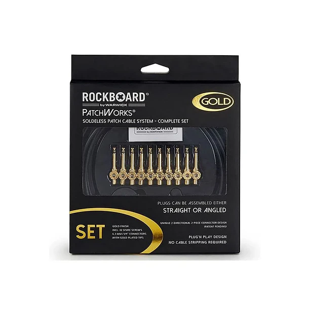 Rockboard Rbo Cab Pw Set Gd Pack Cable Instrumento Solderless 3mt C/10 Plugs Rockboard 1