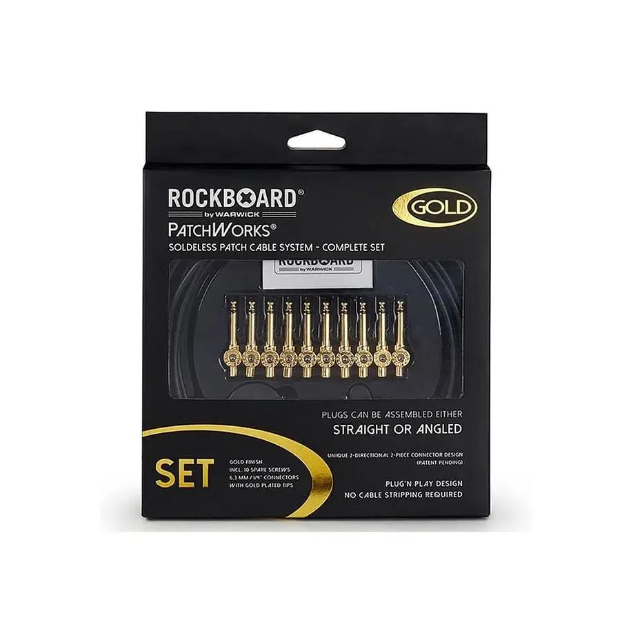 Rockboard Rbo Cab Pw Set Gd Pack Cable Instrumento Solderless 3mt C/10 Plugs Rockboard 1