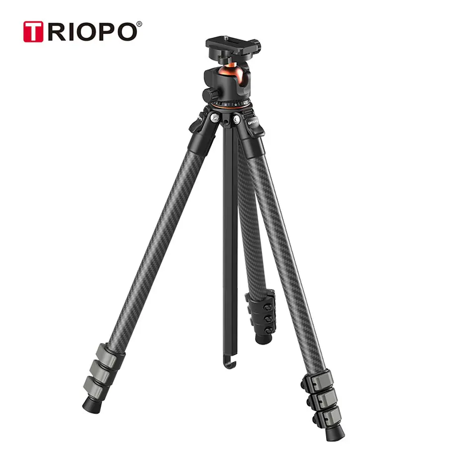 Triopo TS-254B+X2 Trípode de Fibra de Carbono Para Cámaras de Hasta 5Kg 1