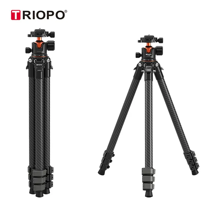 Triopo TS-254B+X2 Trípode de Fibra de Carbono Para Cámaras de Hasta 5Kg 16