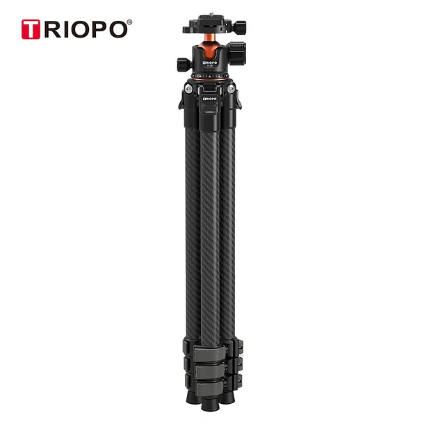 Triopo TS-254B+X2 Trípode de Fibra de Carbono Para Cámaras de Hasta 5Kg 18