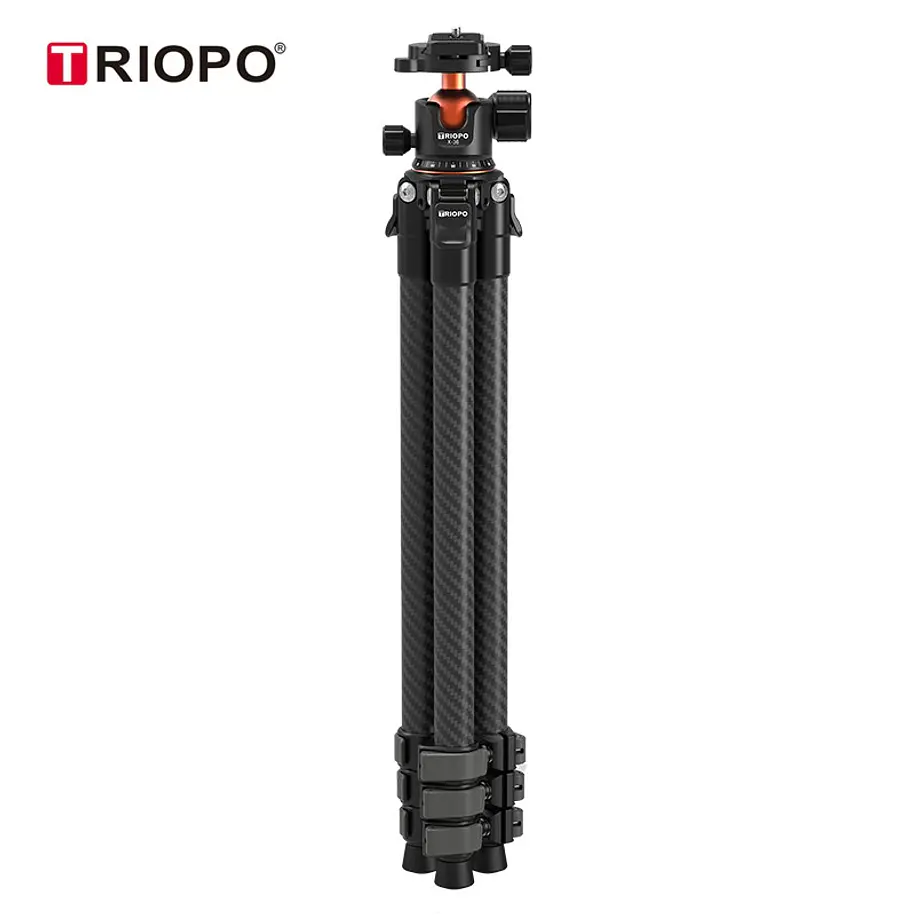Triopo TS-254B+X2 Trípode de Fibra de Carbono Para Cámaras de Hasta 5Kg 18