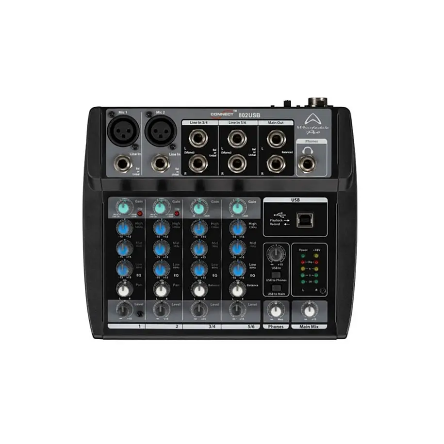 Wharfedale Connect 802 Usb Bk Mixer Analogo 6 Canales Wharfedale 1