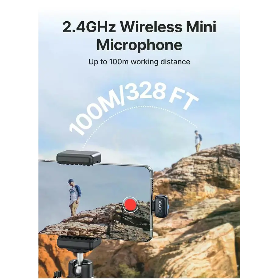 BOYAMini  Micrófono Inalámbrico Doble USb-C y Lightning 8