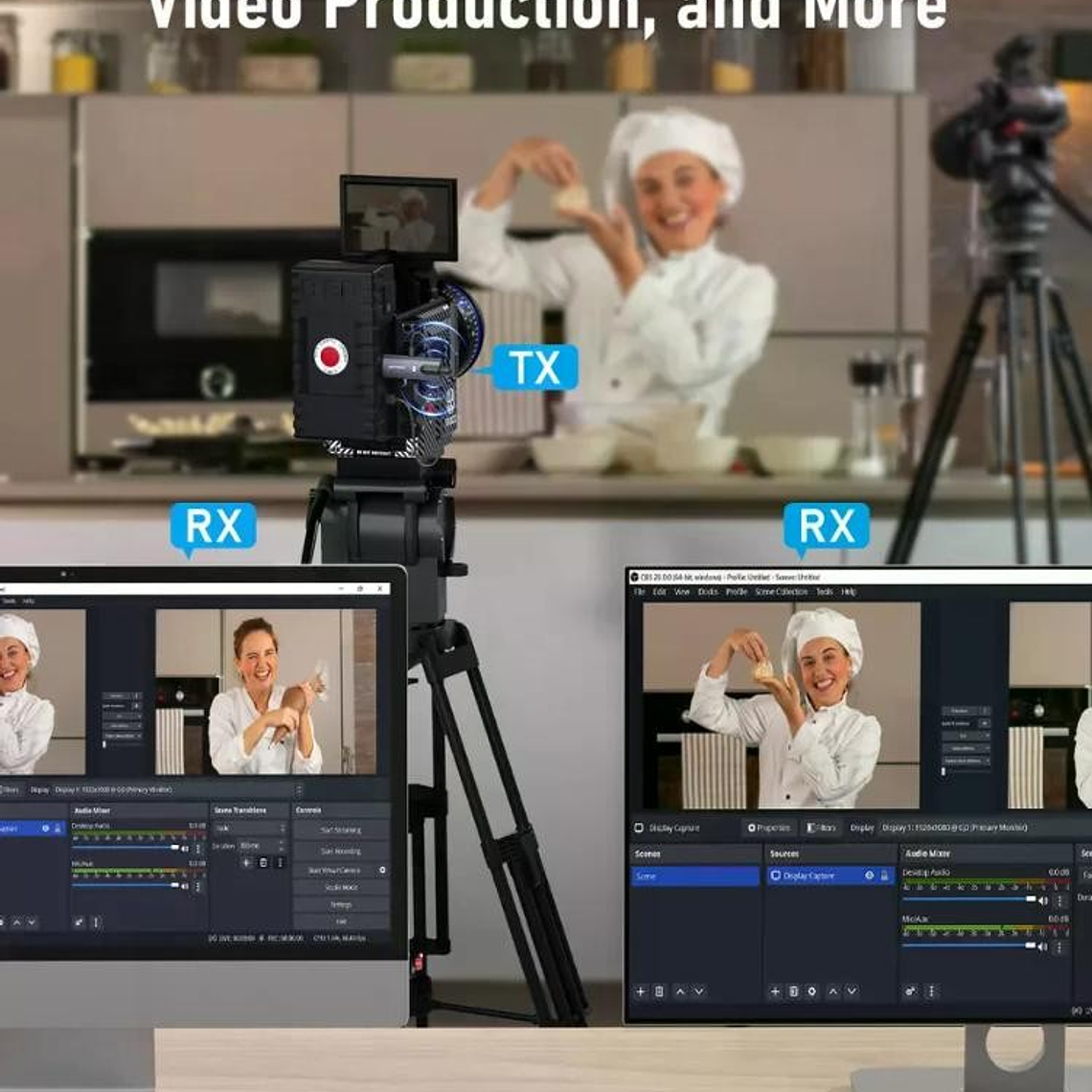 Lemorele R1010 Transmisor Video Inalámbrico Un Transmisor y DOS Receptores 200m 2