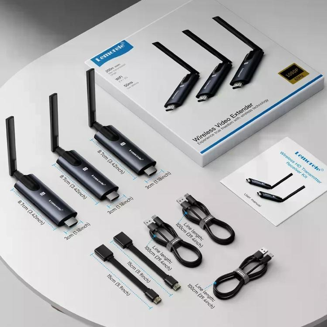 Lemorele R1010 Transmisor Video Inalámbrico Un Transmisor y DOS Receptores 200m 6