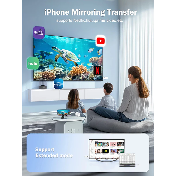 Lemorele P300 Transmisor Inalámbrico USB-C a HDMI Multi-Device 9