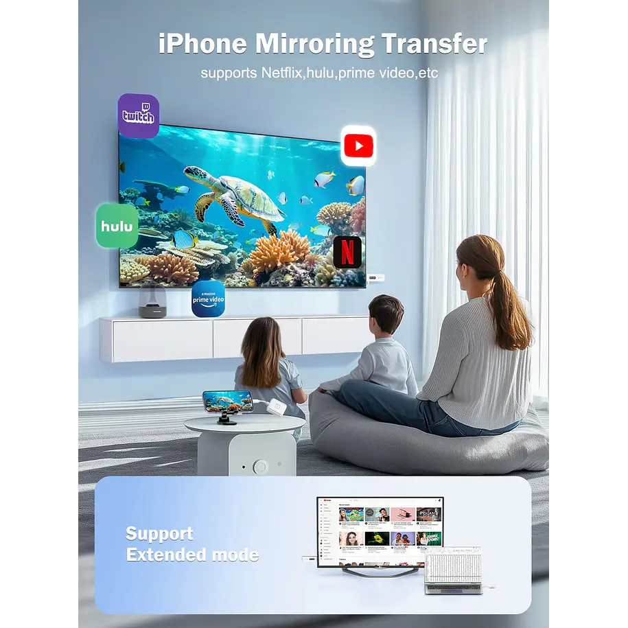 Lemorele P300 Transmisor Inalámbrico USB-C a HDMI Multi-Device 9