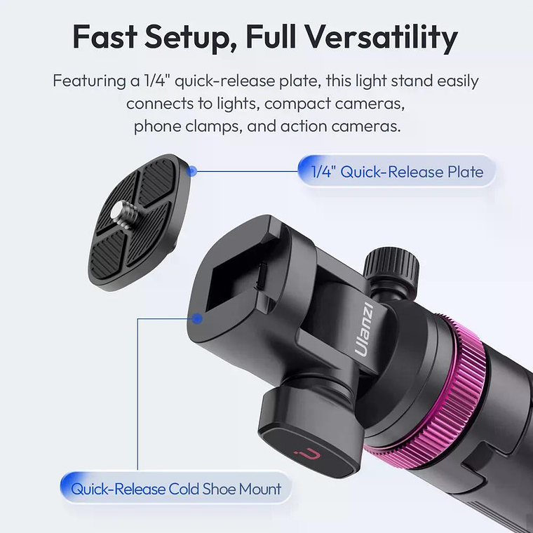 Ulanzi MT-89 Trípode Iluminación 2 Metros Con Zapata Desmontable 4