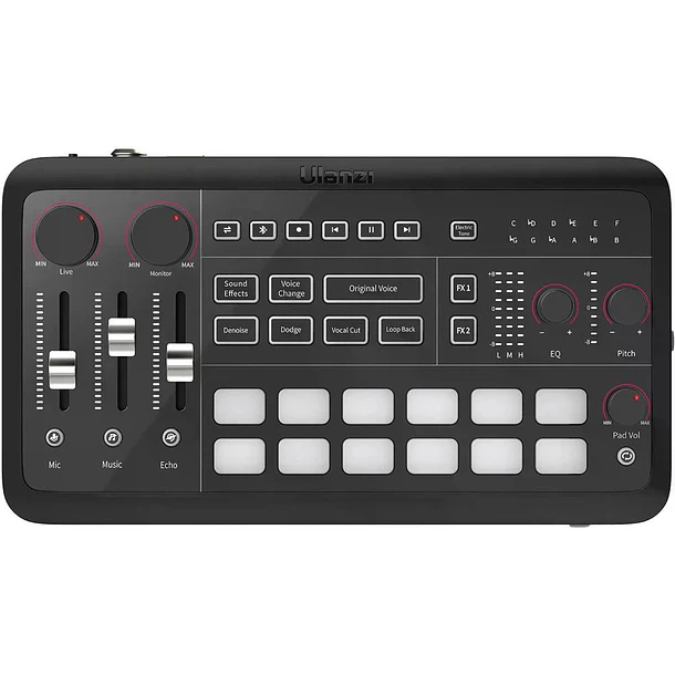 Ulanzi AX01 UCaster Live Tarjeta de Sonido Para Podcast y Streaming Con Batería Recargable 3