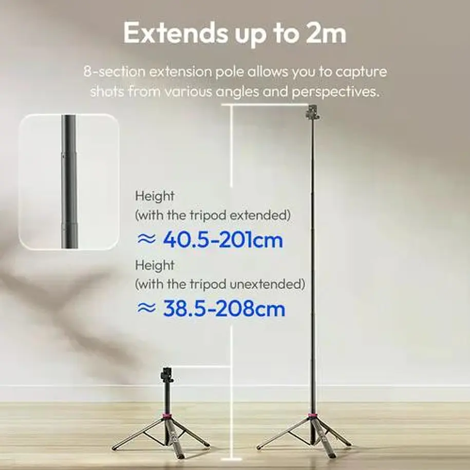 Ulanzi MT-89 Trípode Iluminación 2 Metros Con Zapata Desmontable 9