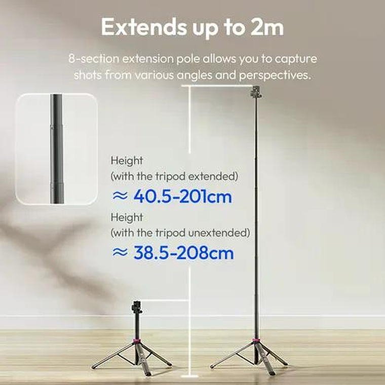 Ulanzi MT-89 Trípode Iluminación 2 Metros Con Zapata Desmontable 9