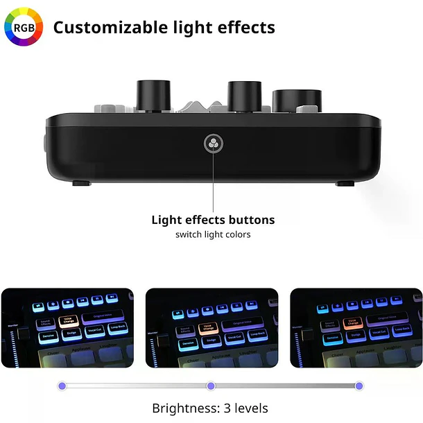 Ulanzi AX01 UCaster Live Tarjeta de Sonido Para Podcast y Streaming Con Batería Recargable 7