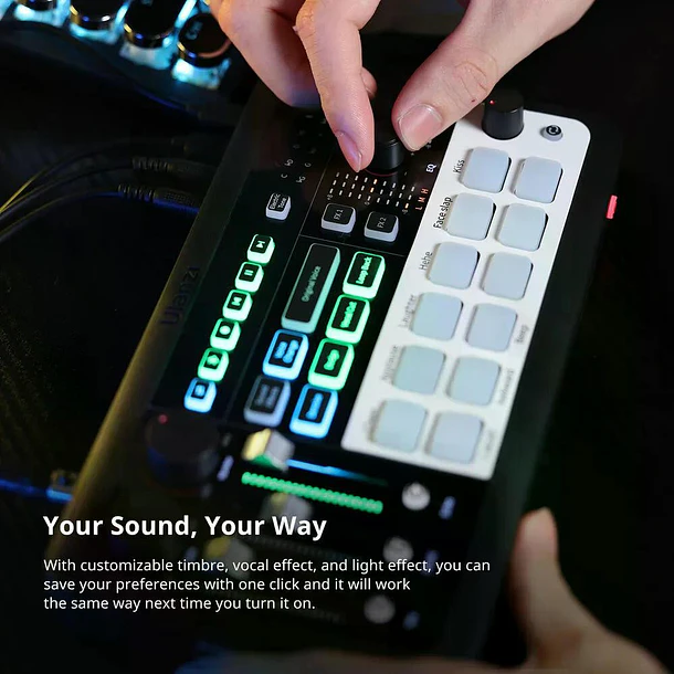Ulanzi AX01 UCaster Live Tarjeta de Sonido Para Podcast y Streaming Con Batería Recargable 9