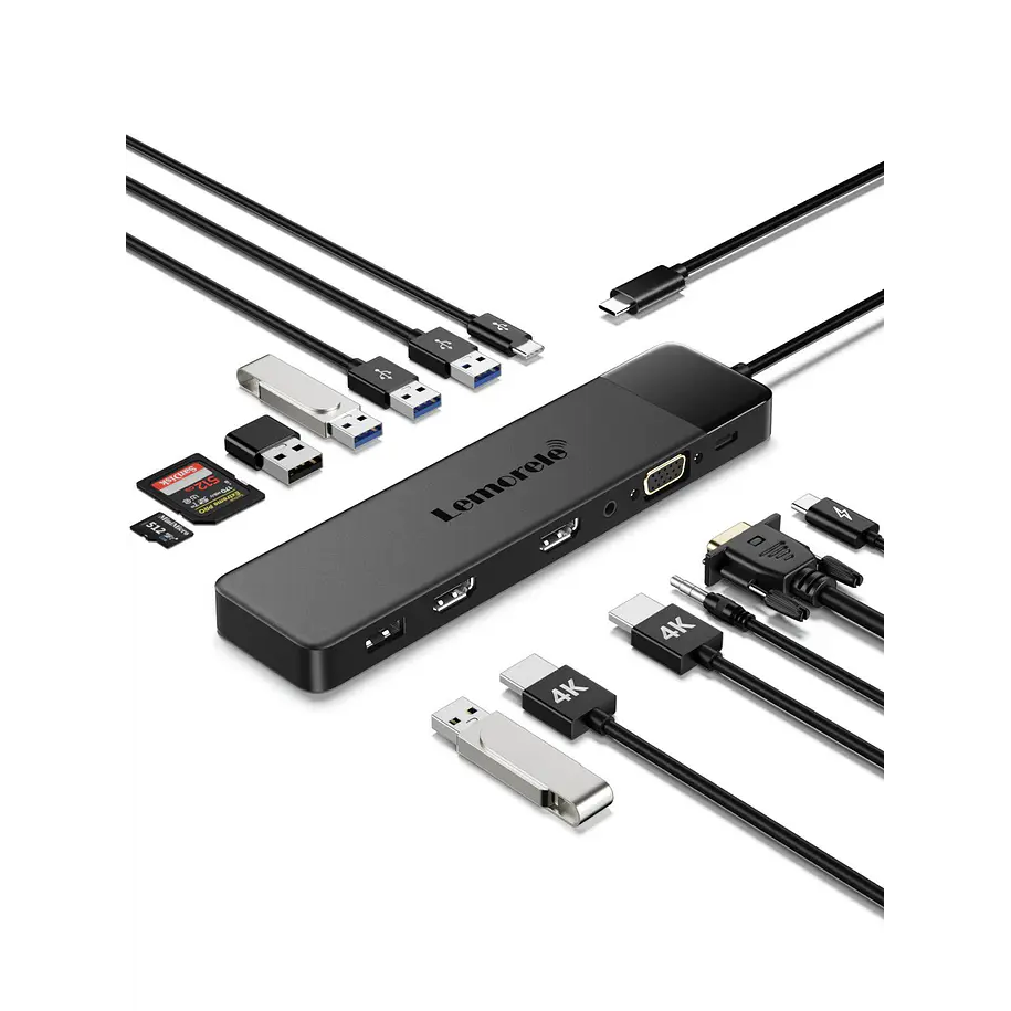 Lemorele TC200  Estación Docking USB-C 13 en 1 1