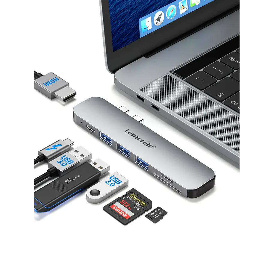 Lemorele TC52 Hub USB-C 7 en 2 para MacBook Pro y Air – Alta velocidad, diseño compacto y máxima compatibilidad 5