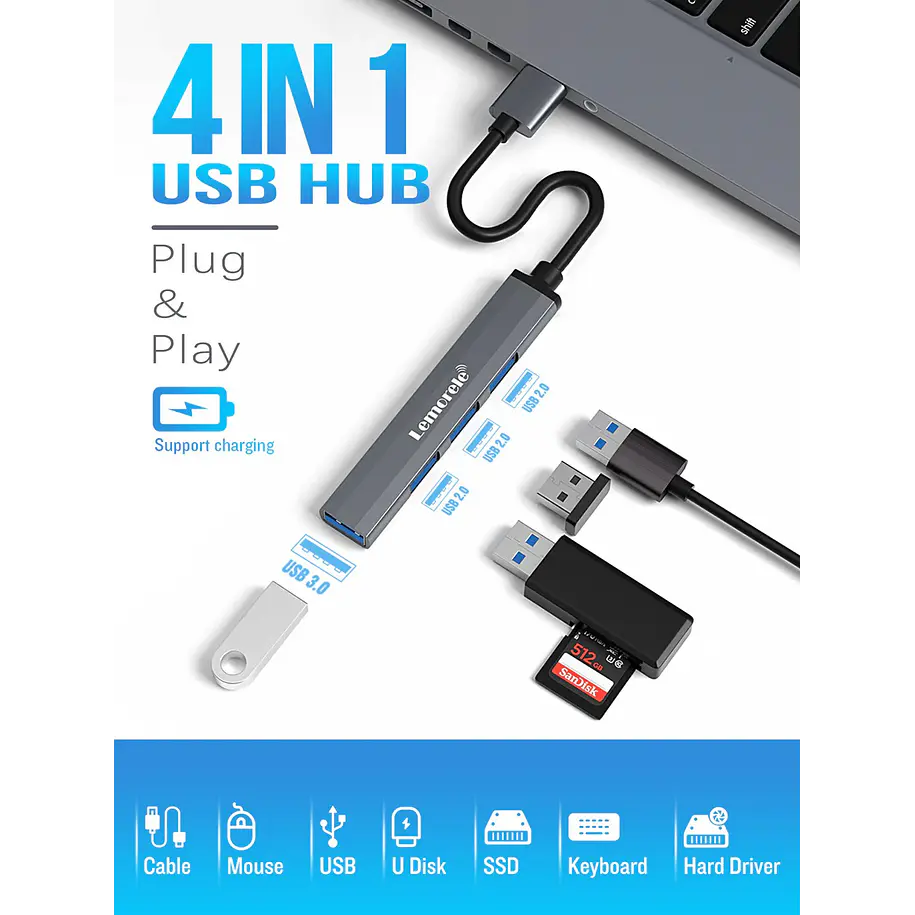 Lemorele TC53 Expansión Inteligente Para Tus Dispositivos USB-A 4