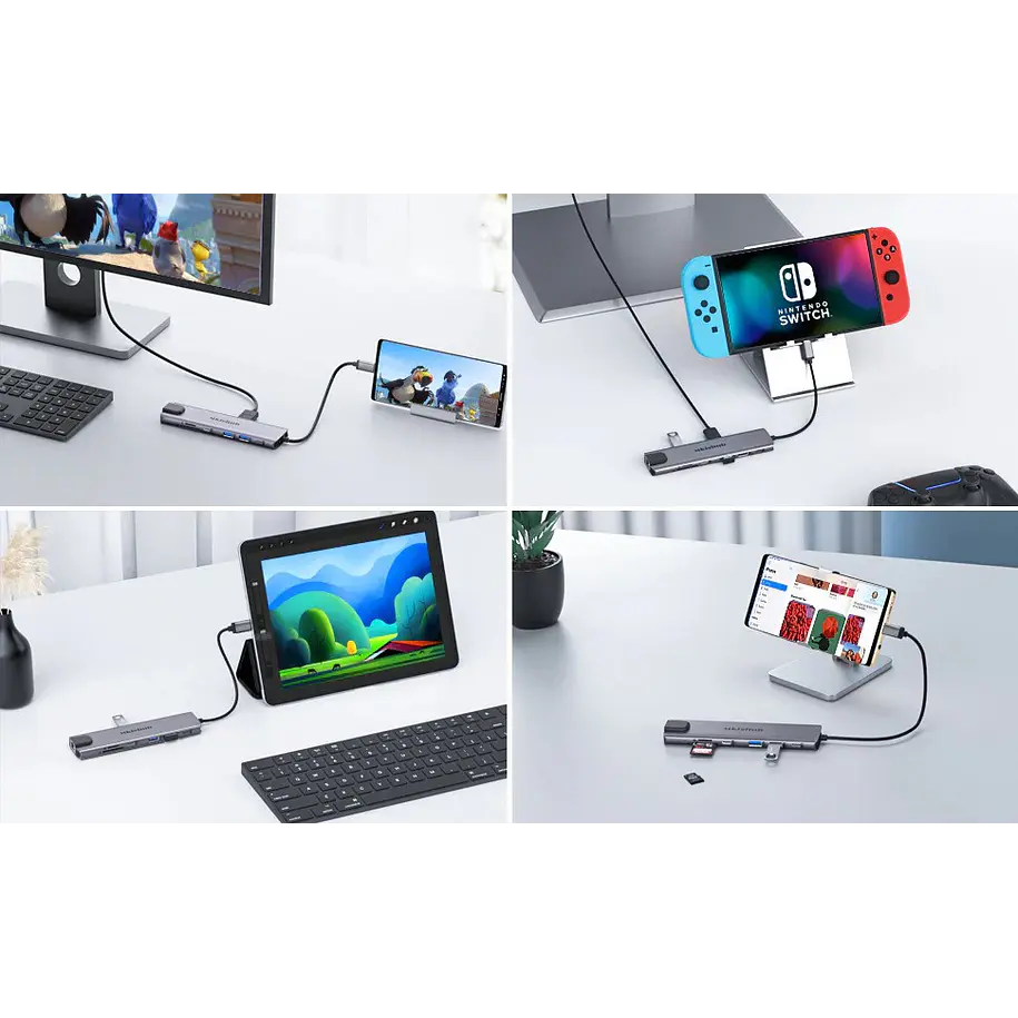 Lemorele TC65L Doble Salida HDMI y HUB USB-C  11 en 1 9