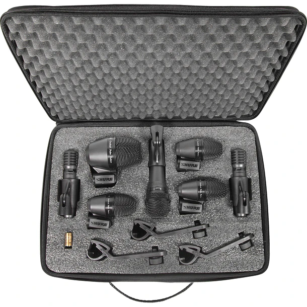 Shure Conjunto De Cinco Microfonos Y Soportes Para Bateria Mas Cables Xlr 3