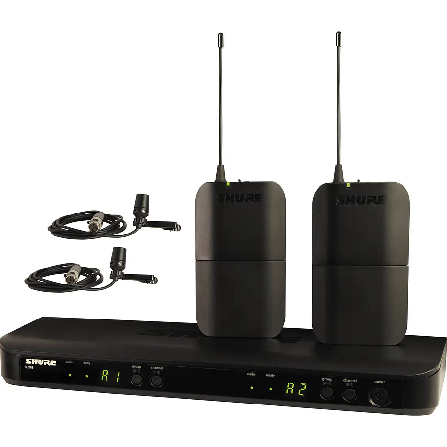 Shure Sistema De Dos Canales Receptor Y Transmisor Incluidos Con Microfono Cvl En Banda M15 1