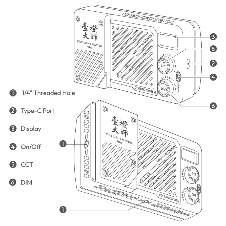 Ulanzi LM-P40RGB Portable Video Light 40W RGB 17