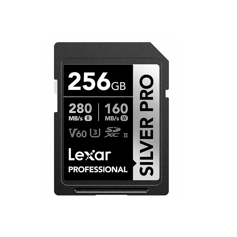LEXAR 256GB SDXC UHS-II 280/160MBS V60 4K SILVER PRO 1