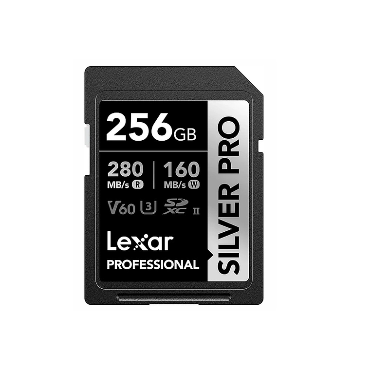 LEXAR 256GB SDXC UHS-II 280/160MBS V60 4K SILVER PRO 1