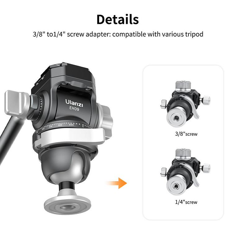 Ulanzi EH09 Cabezal Compacto Para Video Fluido T091 5