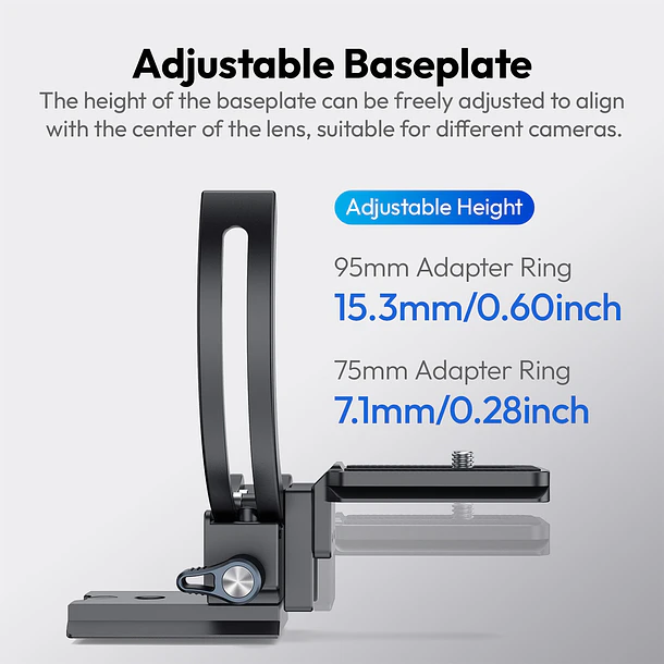 Ulanzi CA03 Montura Para Cámaras Con Giro Vertical Manteniendo el Eje Central 95mm 16