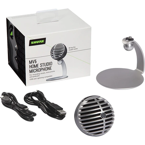 Shure Microfono De Condensador Digital Gris Con Cable Lightning 2