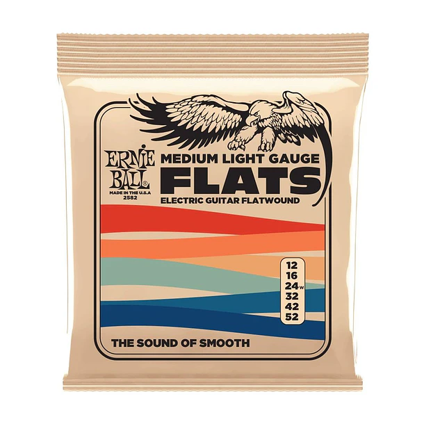 Ernie Ball P02582 Cuerdas Guitarra Electrica Medium-Light Stainless Steel Flatwound 12-52 Ernie Ball 1