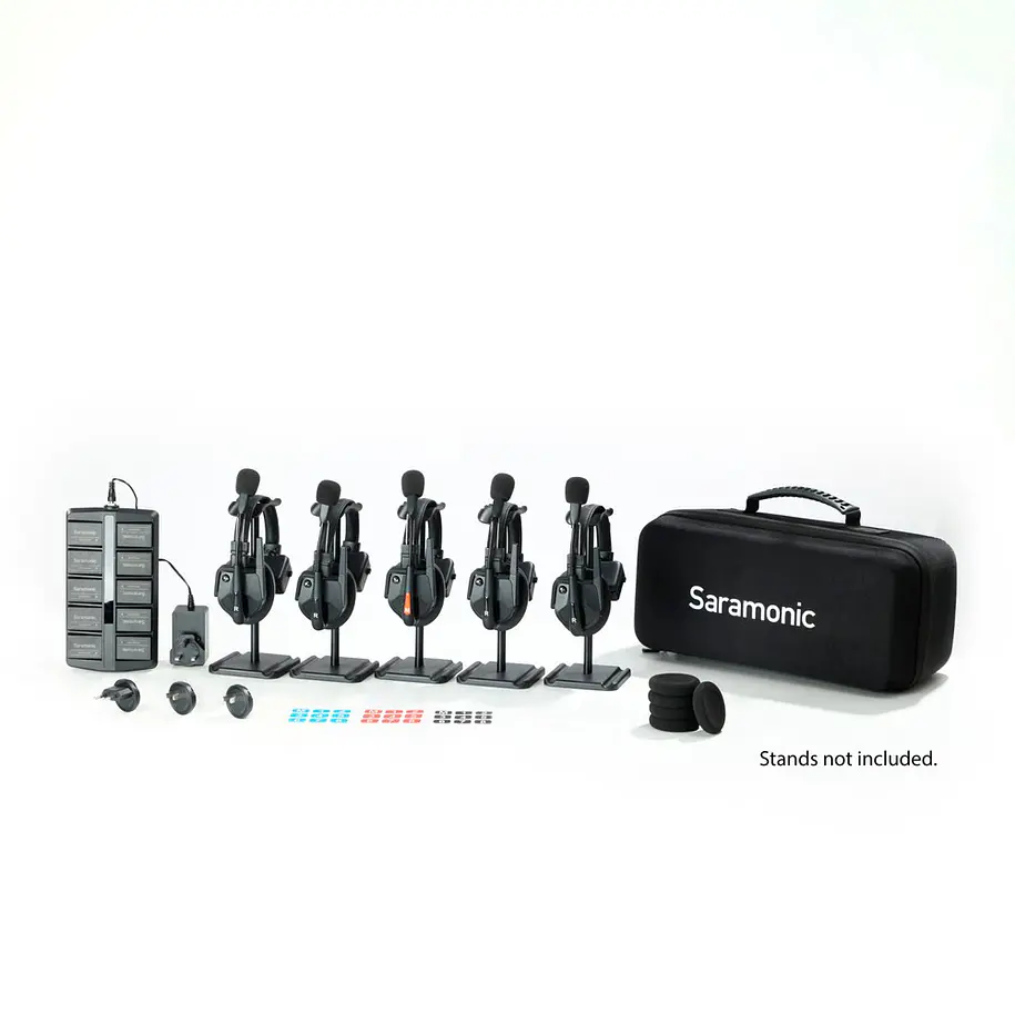 Saramonic WiTalk9-5S Sistema de intercomunicación inalámbrico de un solo oído para 5 personas, dúplex completo, 1,9 GHz 1