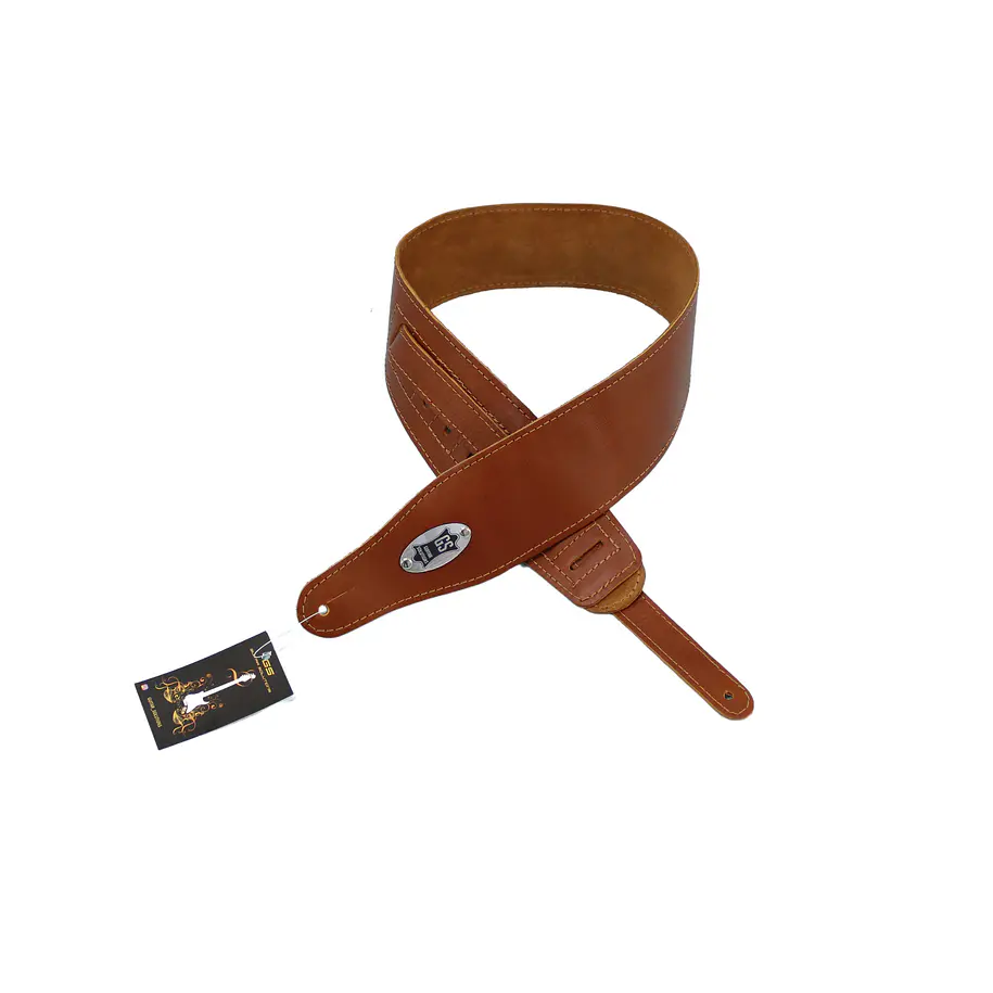 Guitar Solutions Wcst-Kbr Correa Guitarra Cuero Custom Deluxe 8.5 Cm Cafe Guitar Solutions 1