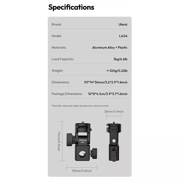 Ulanzi LA04 Adaptador Para Soporte de Iluminación L121 9