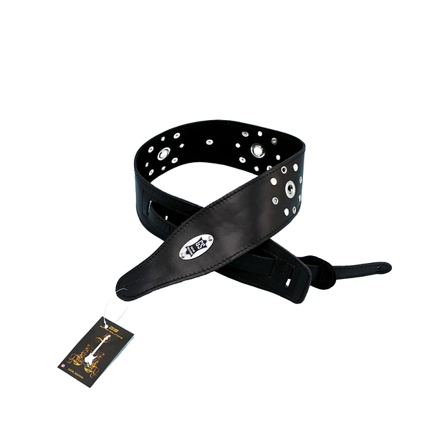 Guitar Solutions Wcst-Clt Correa Guitarra Cuero Custom Deluxe 8.5 Cm Tachas Colores Guitar Solutions 1
