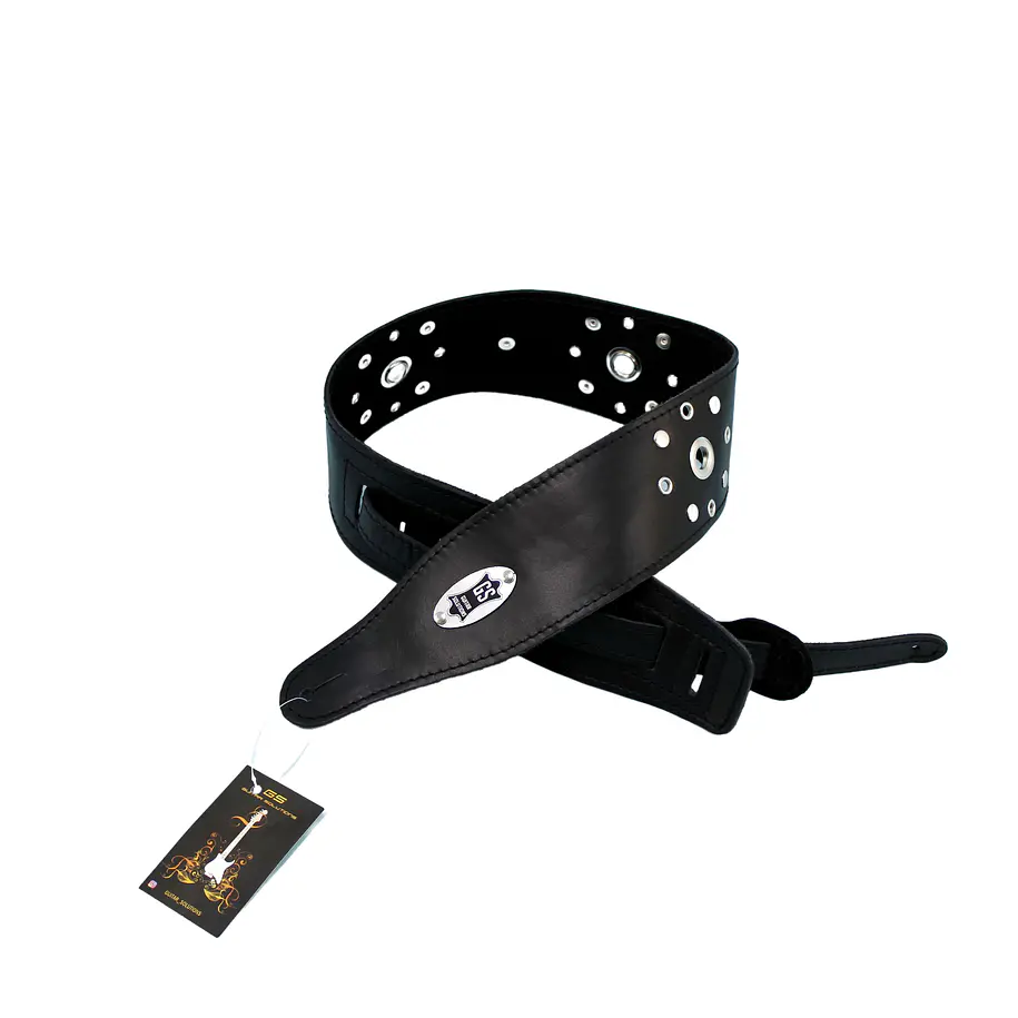 Guitar Solutions Wcst-Clt Correa Guitarra Cuero Custom Deluxe 8.5 Cm Tachas Colores Guitar Solutions 1