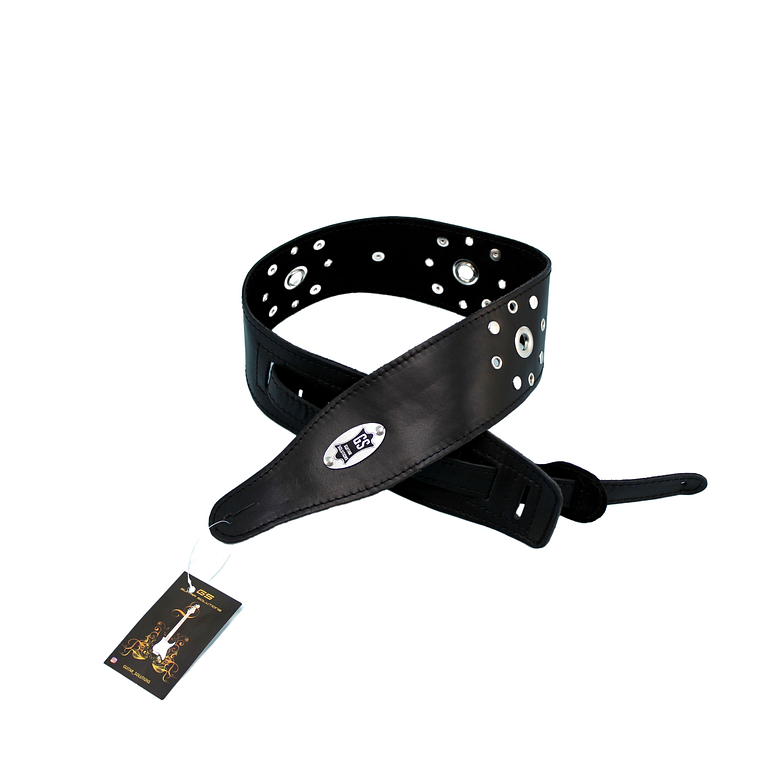 Guitar Solutions Wcst-Clt Correa Guitarra Cuero Custom Deluxe 8.5 Cm Tachas Colores Guitar Solutions 1