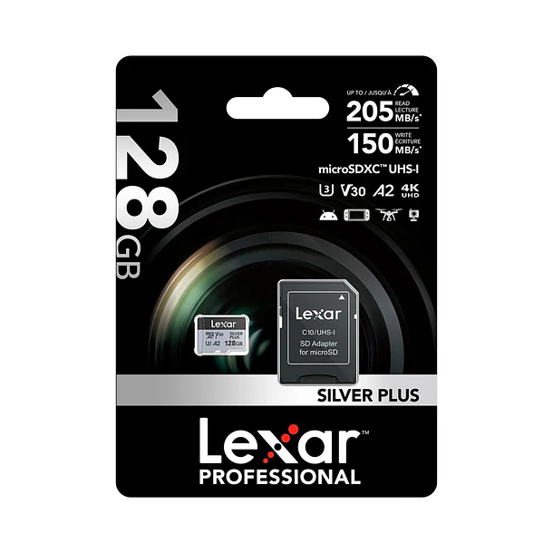 Lexar Tarjeta de Memoria Micro SD Lexar 128GB SILVER PLUS UHS-I 6