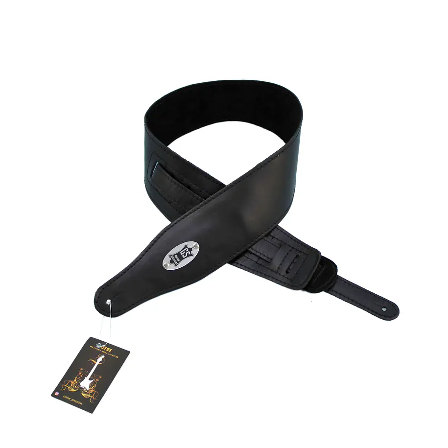 Guitar Solutions Wcst-Lbk Correa Guitarra Cuero Custom Deluxe 8.5 Cm Black Guitar Solutions 1